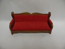 Banco de madeira para casa de bonecas 3 polegadas de altura - Assento de veludo vermelho comprar usado  Enviando para Brazil