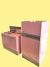 Vintage Mini Small Toy Stove & Fridge Refrigerator Pink Metal Frigidaire Set for sale  Shipping to South Africa