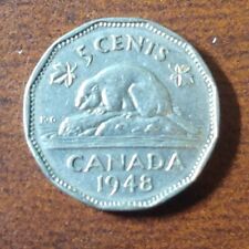 1948 Canadian 5 Cent Nickel , używany na sprzedaż  Wysyłka do Poland