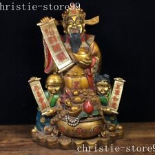 Porcelana bronze dourado pintado menino e menina dinheiro Deus da riqueza estátua de plutus, usado comprar usado  Enviando para Brazil