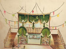 vintage gouache painting theatre stage design for sale  Shipping to Canada