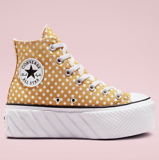 Converse CTAS Hi Top 2X Lift Platform Płótno Trampki Polka Kropki Goldtone A01186C na sprzedaż  Wysyłka do Poland