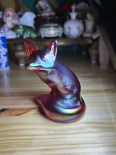 Estatueta de raposa de vidro carnaval vermelho Fenton orelhas e cauda âmbar comprar usado  Enviando para Brazil