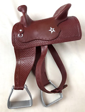 American Girl DoIl Western Saddle for Horse Brown w/ Metal Stirrups for sale  Shipping to South Africa