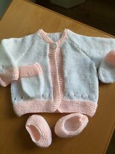 Baby cardigan bootees for sale  JOHNSTONE