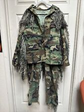 Used, Military Ghillie Suit Super-Dense Woodland Camo- Hunting  Jacket/pants Combo for sale  Shipping to South Africa