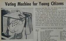 Toy Voting Machine with Paper Ballots 1952 How-To build PLANS, used for sale  Shipping to South Africa