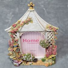 Gazebo de jardim 3D com cesta de rosas cruzadas casa de pássaros 3,5" x 5" moldura de resina para fotos comprar usado  Enviando para Brazil