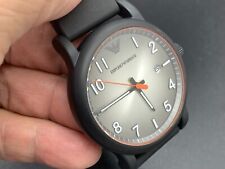 Relógio de borracha preto Emporio Armani masculino três mãos data Ar11176 comprar usado  Enviando para Brazil