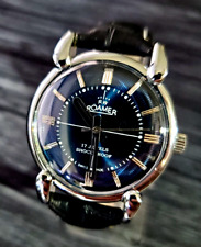 Rare Roamer Brevete Swiss Mens Mechanical Watch Blue Burst Serviced Runs Perfect for sale  Shipping to South Africa