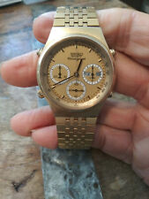 Vintage Raro 1988 Seiko 7A38-7270 Cronógrafo Banhado a Ouro Relógio Masculino Bom!!! comprar usado  Enviando para Brazil