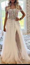 Jovani (23963) White Ball Gown Prom Pageant Dress Size 2-Perfect Condition for sale  Shipping to South Africa