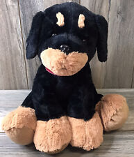 Walmart Rottweiler 14” Black Puppy Dog bicho de pelúcia coleira vermelha muito bom estado usado comprar usado  Enviando para Brazil