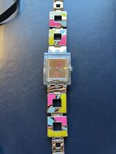 Rare Swatch Original Hot Batik Green Vintage Square Watch SUBK145G New Battery, used for sale  Shipping to South Africa