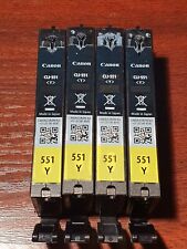 4 x EMPTY and USED Genuine CANON CLI-551Y Ink Cartridges for sale  Shipping to South Africa