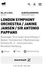 Ticket elbphilharmonie london gebraucht kaufen  Hamburg