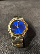 Relógio masculino Movado fabricado na Suíça todo em aço mostrador azul comprar usado  Enviando para Brazil