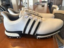 ADIDAS TOUR 360 soft spike GOLF SHOES White with black bands Mens Size 12 for sale  Shipping to South Africa
