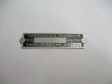 Placa Identificadora Fichtel & Sachs 175 9-9, 5 Cv comprar usado  Enviando para Brazil