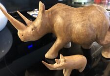 Hand carved rhino for sale  Salem