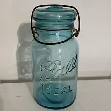 Vintage Ball Ideal #3 - 1 Quart Aqua Canning Jar with Lid & Bail (FC76 - 4 - D3), used for sale  Shipping to South Africa