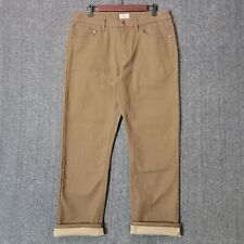 Weatherproof Vintage Pants Mens 34x28* Brown Fleece Lined Stretch Canvas for sale  Shipping to South Africa