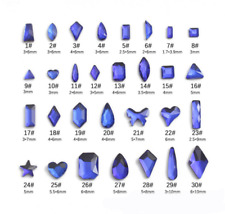 100 peças de nail art formato pequeno topo chama azul cristal tcheco strass encosto plano comprar usado  Enviando para Brazil