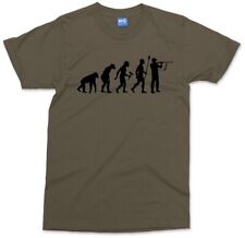 Evolution of Hunting T-shirt Hunter Gift Hunt Rifle Gun Shooting Sport Men's Tee, used for sale  Shipping to South Africa