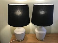 A pair of Betong grey black concrete Table Lamp-  hardly used til salgs  Frakt til Norway