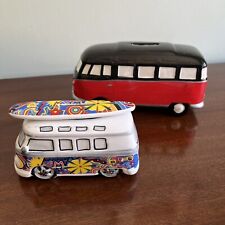 2 VW camper Van Money Box Ceramic Piggy Bank for sale  Shipping to South Africa