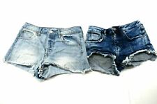 Lote de 2 shorts de lavagem Forever 21 Juniors cintura tamanho 24 botão azul claro ácido escuro comprar usado  Enviando para Brazil