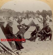 STEREOVIEW PHOTO SPANISH AMERICAN WAR Camp Merritt San Francisco Farewell Chat for sale  Shipping to South Africa
