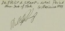 "Nobel Prize in Medicine" Phillip Sharp Hand Signed 3X5 Card for sale  Shipping to South Africa
