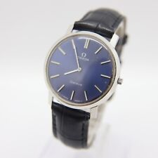 Reloj Omega Geneve para hombre 34 mm redondo azul manual vintage hecho en Suiza segunda mano  Embacar hacia Argentina