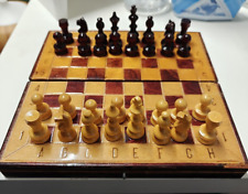 Wooden Chess Set Folding Game Board Crafted Portable Travel Chess Board, used for sale  Shipping to South Africa