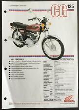 Folheto de especificações de vendas de motocicleta leve Honda CG125 MAR 1982 comprar usado  Enviando para Brazil