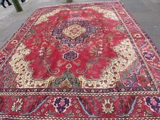 Vintage Worn Hand Made Traditional Oriental Wool Red Large Carpet 385x289cm for sale  Shipping to South Africa