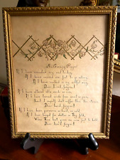 VINTAGE FRAMED PRAYER / MOTTO ~ "AN EVENING PRAYER” ~ SWEET SENTIMENT for sale  Shipping to South Africa