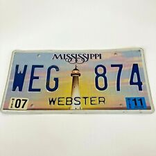 Placa de licença 2011 Mississippi WEG 874 farol Webster garagem colecionador comprar usado  Enviando para Brazil