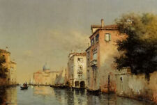 Pintura a óleo paisagem urbana gôndola no canal veneziano bela paisagem arte pintada à mão comprar usado  Enviando para Brazil