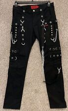 Tripp NYC Unisex No Excuse Bondage Pants Size 32 Suspenders Black Skinny Leg for sale  Shipping to South Africa