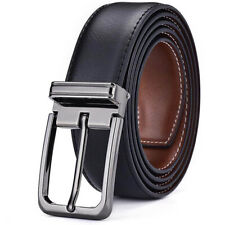 Casual Genuine Leather Men's Belt Pin Buckle Waist Strap Belts Waistband Black myynnissä  Leverans till Finland