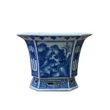 Usado, Vaso quadrado chinês azul branco cenário oriental porcelana plantador ws2517 comprar usado  Enviando para Brazil