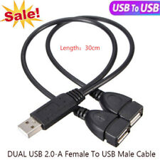 Cabo divisor adaptador de energia hub de dados USB fêmea duplo USB 2.0 1 a 2 macho, usado comprar usado  Enviando para Brazil