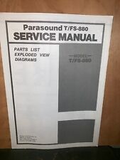 Parasound T/FS-880 Service  Manual Original Copy for sale  Shipping to South Africa