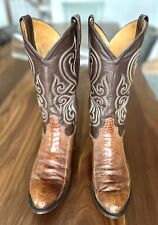 Men’s Tony Lama Vintage Cowboy Boots Ostrich Legs Size 11D Brown  for sale  Shipping to South Africa