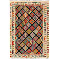Tapete Kilim reversível afegão oriental tecido plano feito à mão 5'7 x 8'2 pés R24219 comprar usado  Enviando para Brazil