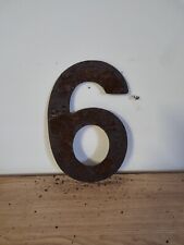 30cms rusty metal Numbers  shop sign home COMBINED POSTAGE '6' for sale  Shipping to South Africa