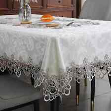 Toalha de mesa luxuosa branca retangular toalha de mesa redonda comprar usado  Enviando para Brazil