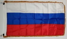 Usado, 3' x 5' Bandera de nailon de Rusia con manga de poste y flecos amarillo-dorados segunda mano  Embacar hacia Mexico